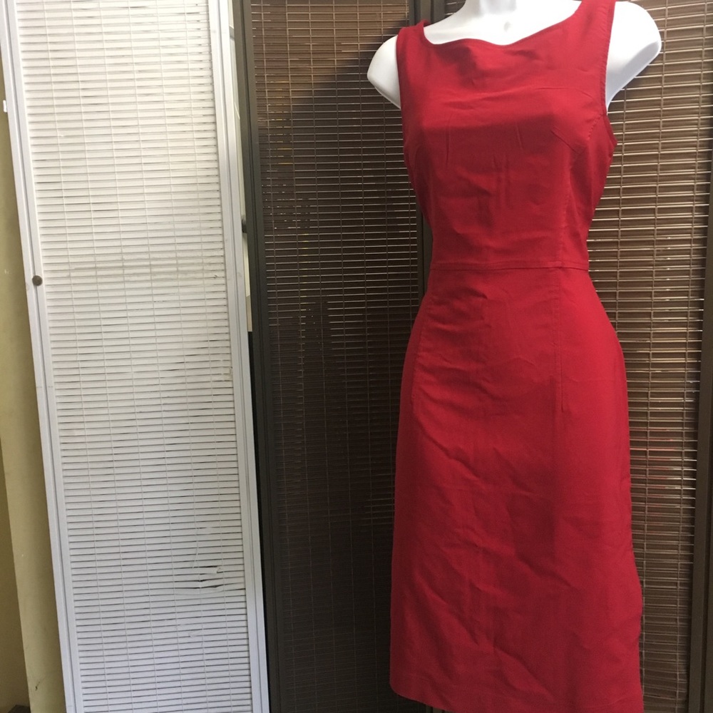 Brand New Fitted Midi Red Dress